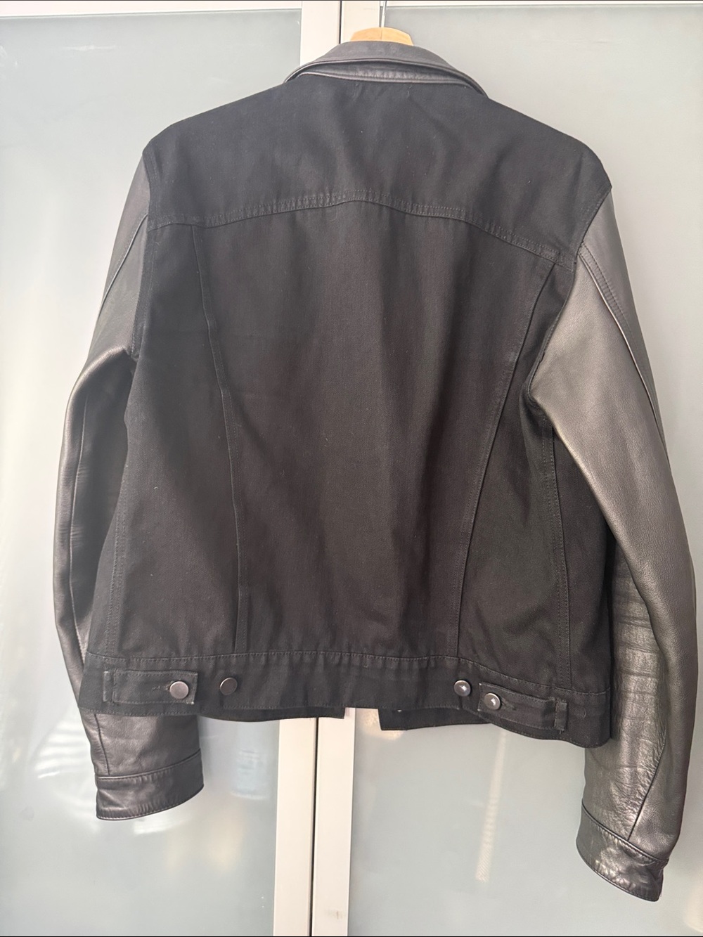 The Kooples Black Mixed-Media Jean Jacket - Picture 7 of 8